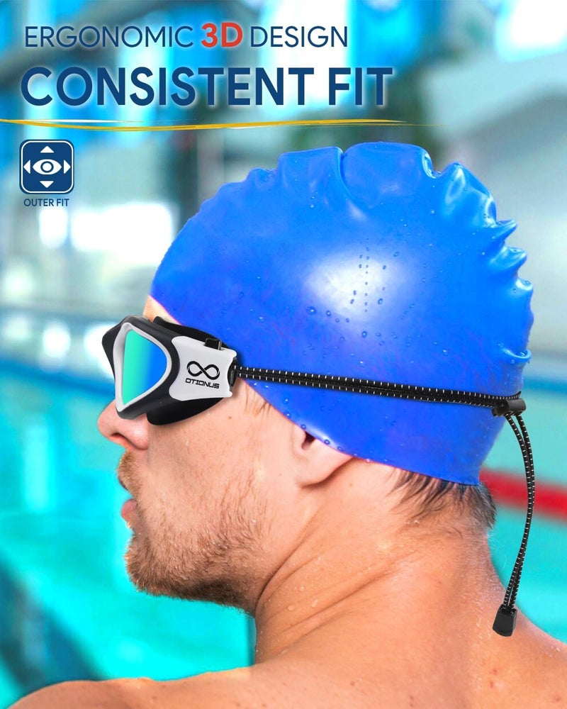 Otionus Store Swim Goggles, Polarized Adult Swimming Goggles Bungee Strap No Hair Pulling Anti-fog Pool Goggles for Men Women - Image 5